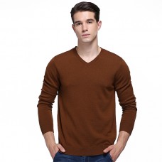 100  Merino Woolen Pullover Fashion V Collar Warm Fleece Knitted Casual Sweater Pullovers